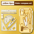 8-Piece Math Drawing Set,Drawing Tools,Including Compass,Ruler,Set Square,Protractor, Eraser,And Mechanical Pencil,Compass Set
