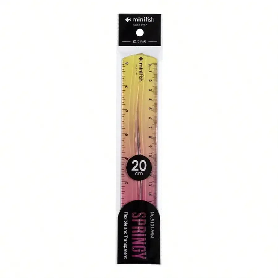 20cm/15cm Flexible Soft Ruler Gradient Rainbow Color Style Dual Unit Measurement in Cm and Inch  for Office Students School Use