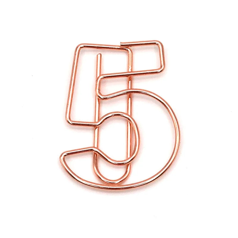 10pcs/Set Metallic Wire-formed 0-9 Number-shaped Paper Clip Bookmarks Paperclips Office Stationery School Supplies