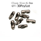 1.5 2.0 2.4 3.2 4 6 8 10mm Stainless Steel Ball Chain Bulk Bead Chain Necklace Connector Clasp For DIY Necklace Jewelry Making