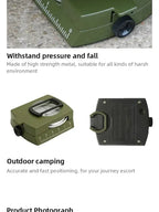 High Precision Compass Professional Outdoor Camping Multifunctional Military Green Precise Geological Tactical Compass