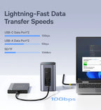 Baseus 12-in-1 USB C HUB to HDMI 4K@60Hz Dual Display USB 3.2 Adapter with RJ45 SD TF PD 100W Docking Station for Window Mac Hub
