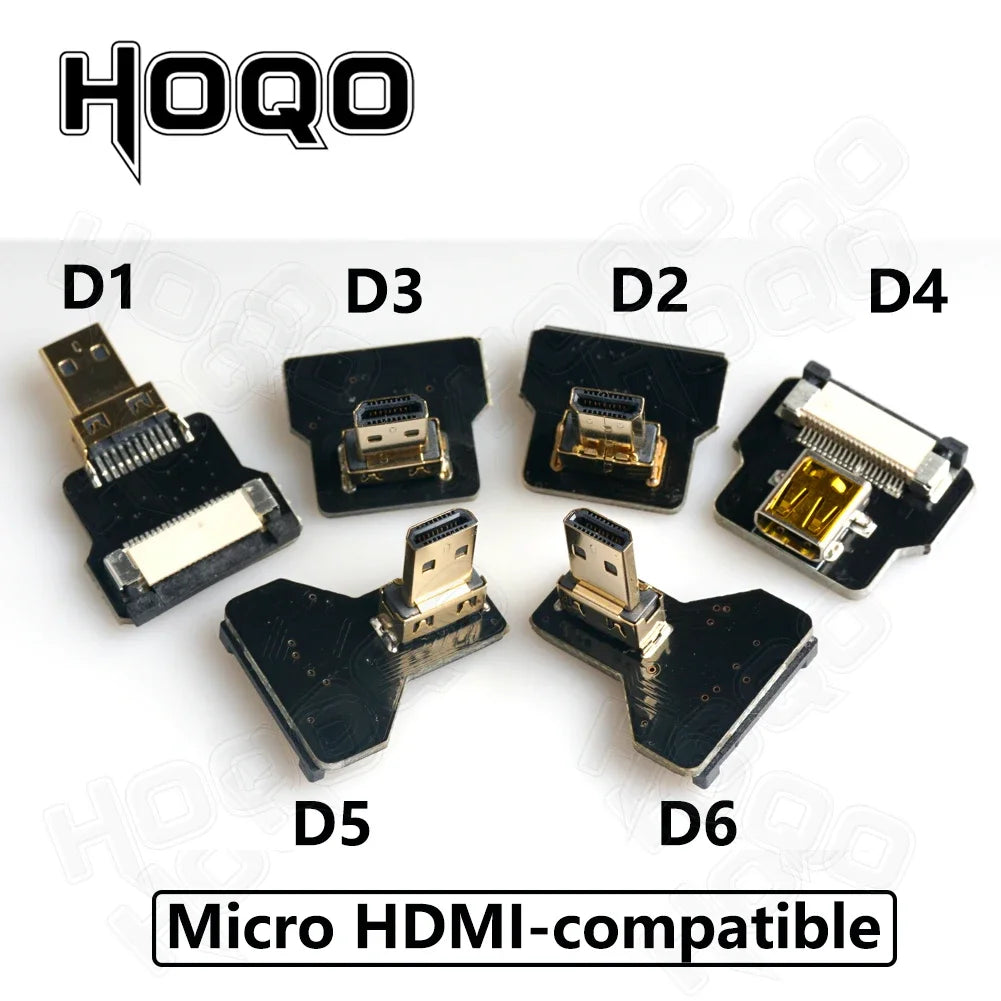 HDMI-compatible FPV Cable Micro/Mini HD-90 Degree Adapter FPC Ribbon Flat Pitch 20pin For TV Projector Multicopter Aerial Photog