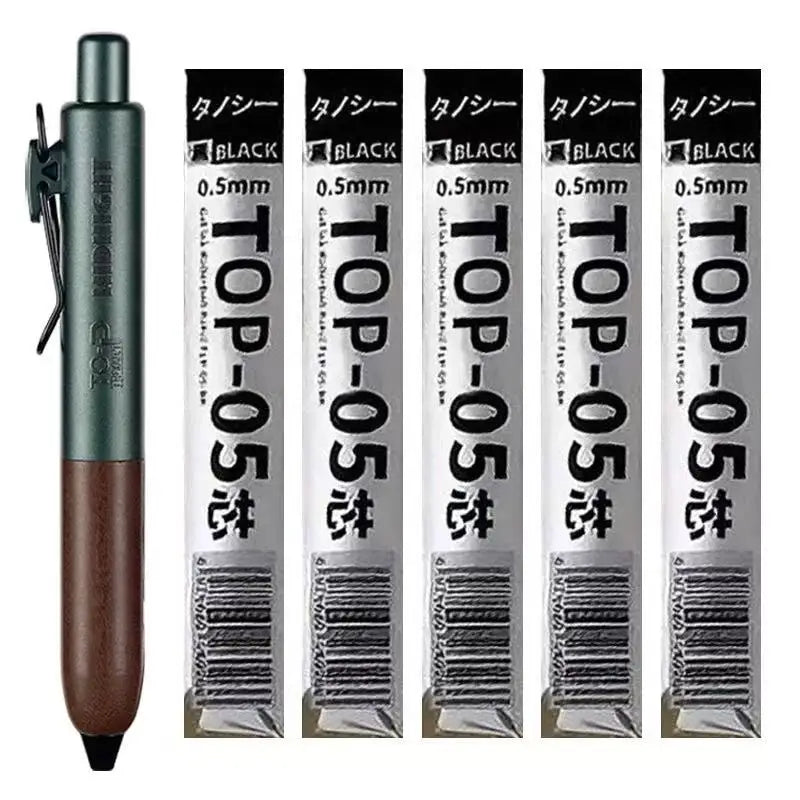 Retro Metal Mini Pocket Gel Pen Wood Grip Small Signing Pens 0.5mm Black Ink Smooth Writing Mignight Retractable Daily Write Pen