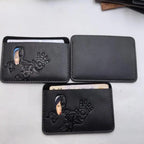 Leather Bat Wallet Personalized Superhero Mask Card Holder Bat ID Heroic Wallet Gift