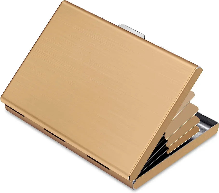 Anti-Scan RFID Blocking Card Holder - Aluminum Metal Wallet for 6 ID/Bank Cards Business Credit Card Case with Secure Protection