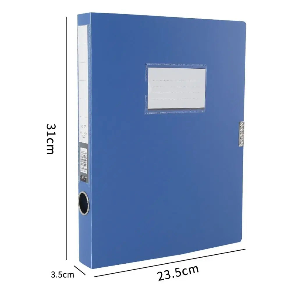 File Organizer Black Blue A4 File Folder Thickened Dustproof Paper Storage Box PP Plastic Document Case Personnel Division