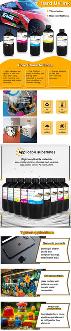 LED UV Ink 1000ml UV Ink For Epson 1390 R1800 R1900 TX800 4800 7880 9880 DX5 DX7 UV Flatbed Printer Universal UV Curing Ink