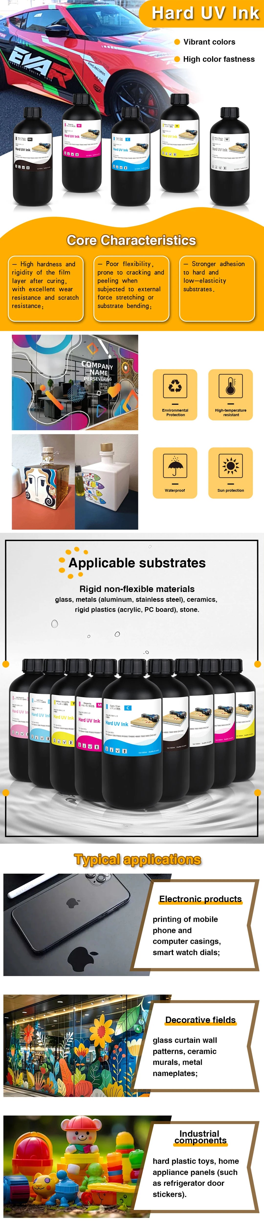 LED UV Ink 1000ml UV Ink For Epson 1390 R1800 R1900 TX800 4800 7880 9880 DX5 DX7 UV Flatbed Printer Universal UV Curing Ink