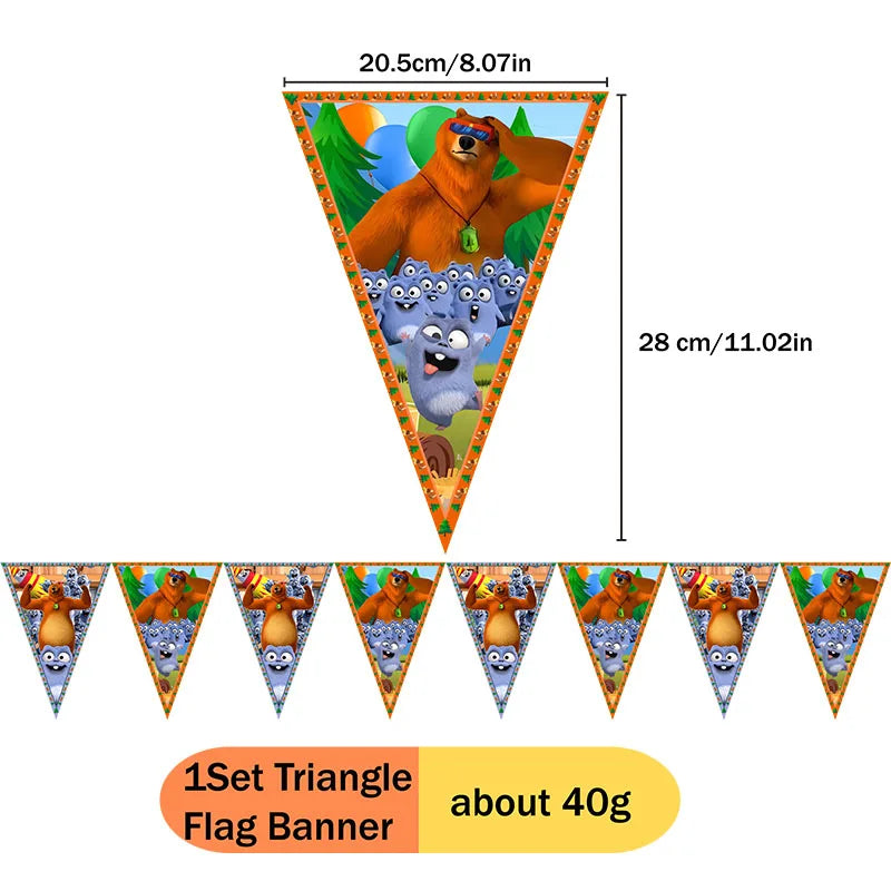 Grizzly and The Lemmings Cartoon Party Supplies Disposable Tableware Paper Plates for Birthday Shower Party Decoration Gifts