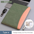 A4 Business Leather Portfolio Padfolio Folder Multifunctional Business Manager Clipboard Document Organizer Office Conference