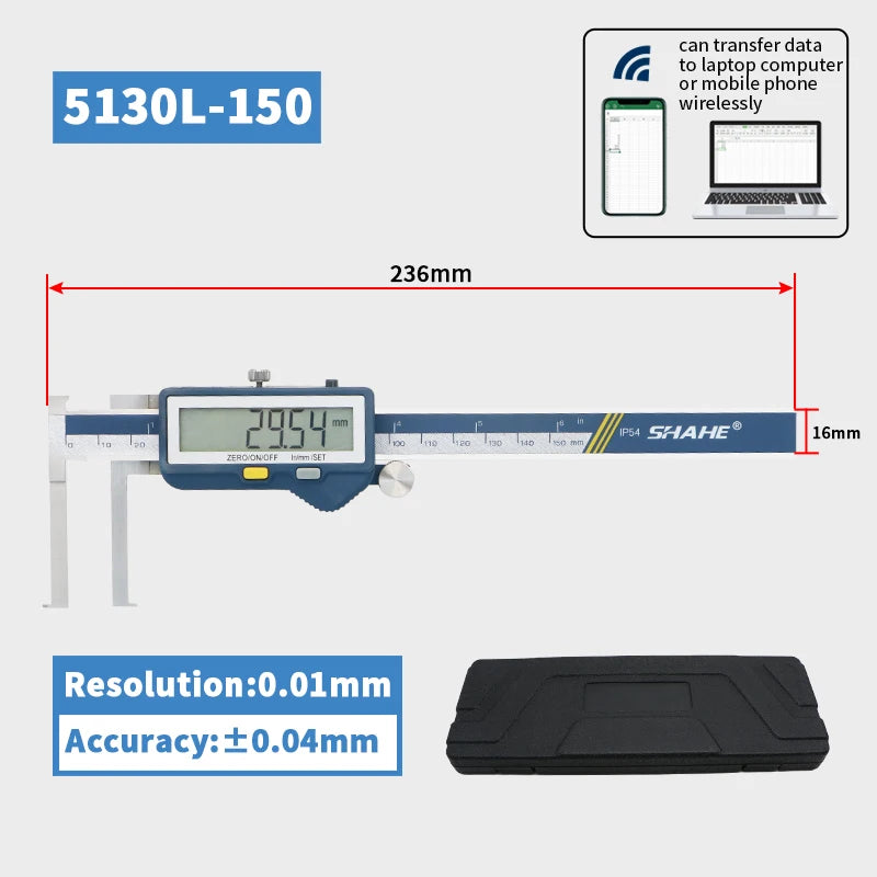 Shahe 8-150/13-200/15-300mm Digital Inside Groove Caliper with Knife Edge Micrometer Digital Caliper