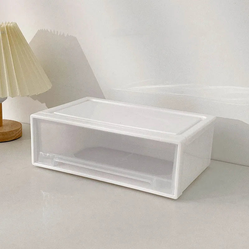 Desktop pull-out organizer jewelry storage box with stackable single-layer drawer design for bracelets and necklaces