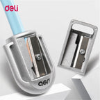 1/2Pcs Deli Zinc Alloy Pencil Sharpener Silver Metal Sharpener School Office Sharpener Stationery Supplies