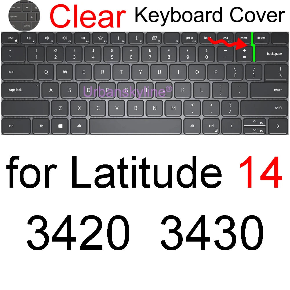 Keyboard Cover for Dell Latitude 14 7440 7450 7400 7404 7410 7414 7420 7424 7430 7480 7490 2 in 1 Silicone Protector Skin Case