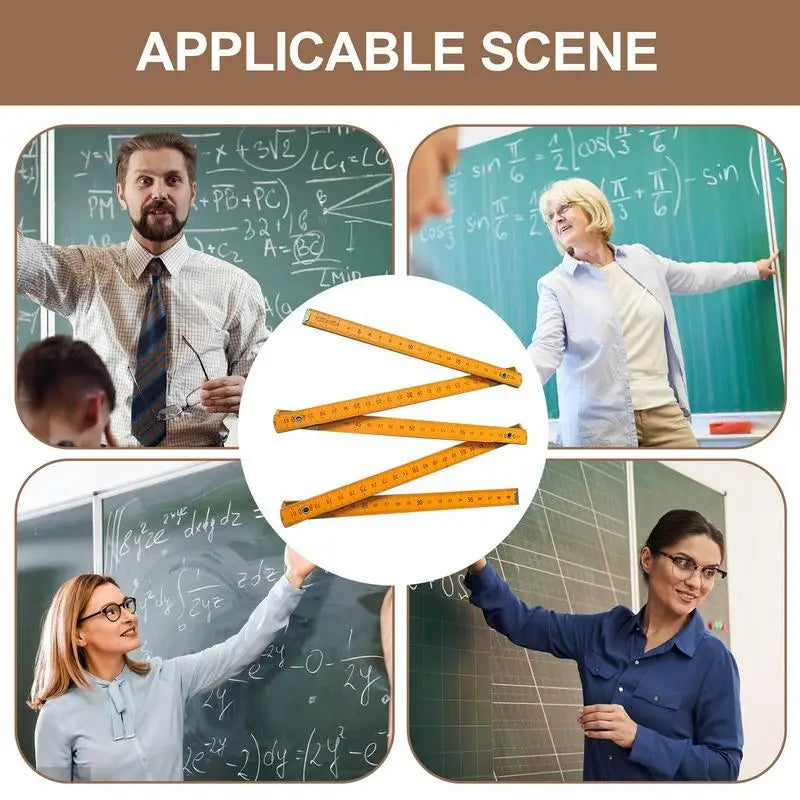 Wooden Foldable Ruler Folding 1 Meter Stick Wood Metric Scale Carpenters Ruler For School Drawing Tools School Supply Teacher