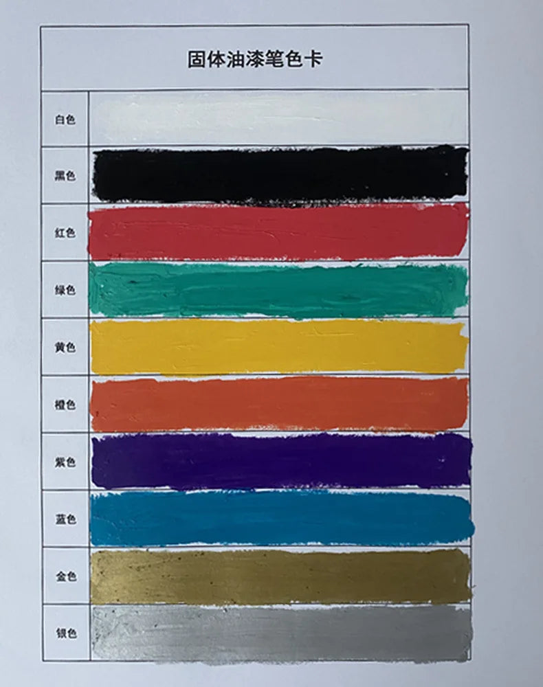 Solid Paint Marker Oil-based Ink Waterproof High Temperature Resistant for Writing Marks on Metal Wood Plastic Glass Stone