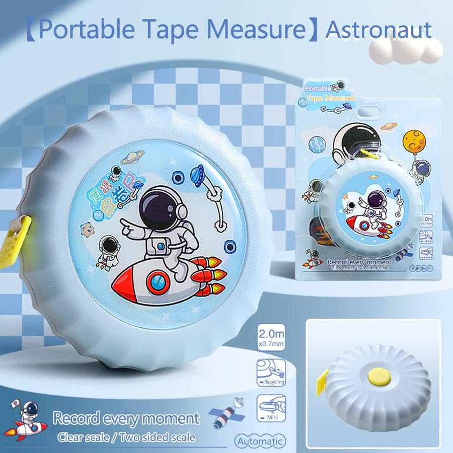 2Meter/79Inch Cartoon Mini Retractable Tape Measure, Self-Lock Double Scale Soft Ruler for Sewing, Body, Craft & Home Office