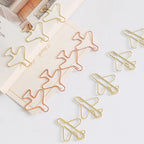 20 Pcs Airplane paper clip Cute Rose Gold aeroplane Clips Bookmarks Photo Memo Ticket Holder Office School Supplies Decoration