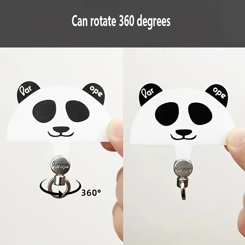 Cartoon Panda Cat Dog 360 Rotatable Metal Phone Tether Tab Patch Gasket Cellphone Lanyard Hanging Rope Safety Connecter Piece