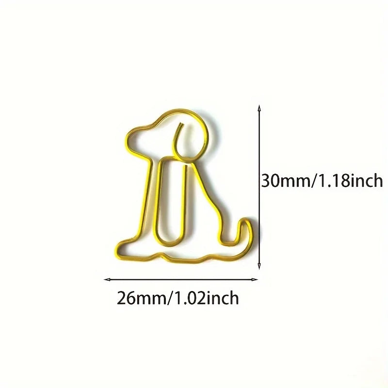 20pcs Colorful Animal Paper Clips - Cute Sitting Dog Design, Iron Material, Perfect for Office Organization