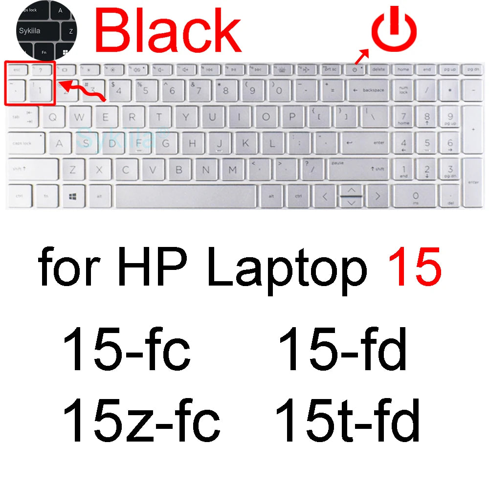 Keyboard Cover for HP Laptop 15 15t 15-fd 15-fc 15-ef 15-dw 15-dy 15g 15q 15s 15z Essential Silicone Protector Skin Film Case