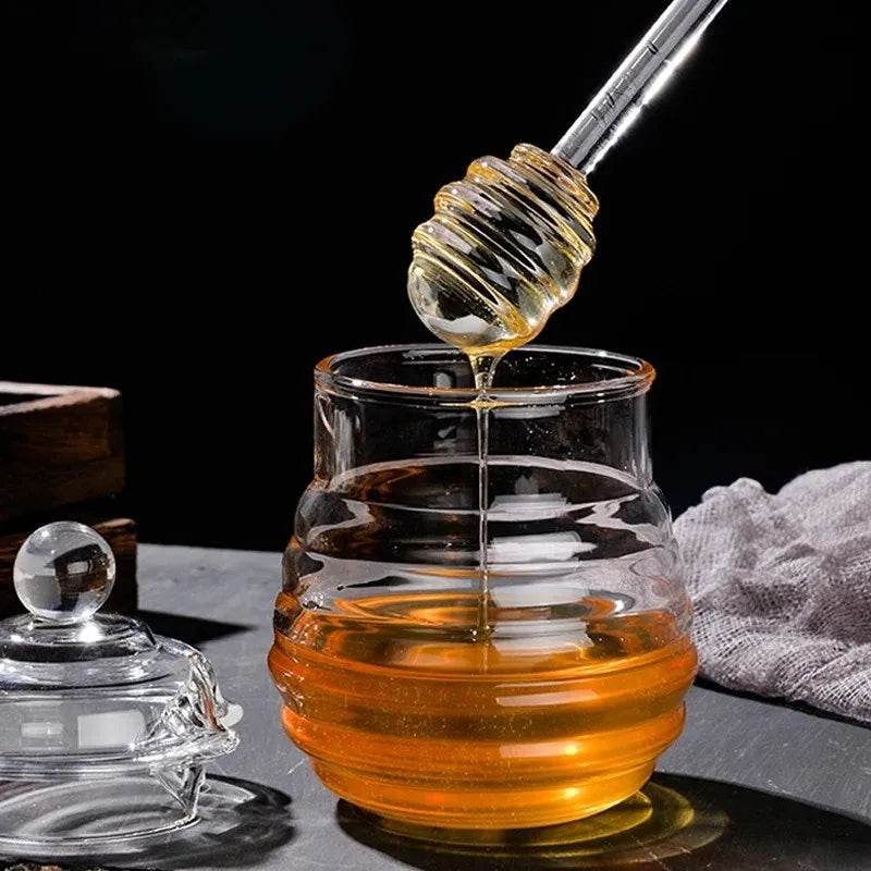 1Pcs Honey Spoon Plastic Honey Dipper Stick Syrup Dispenser Spoon Jar Stick Kitchen Accessories Server Honey Cooking Tools