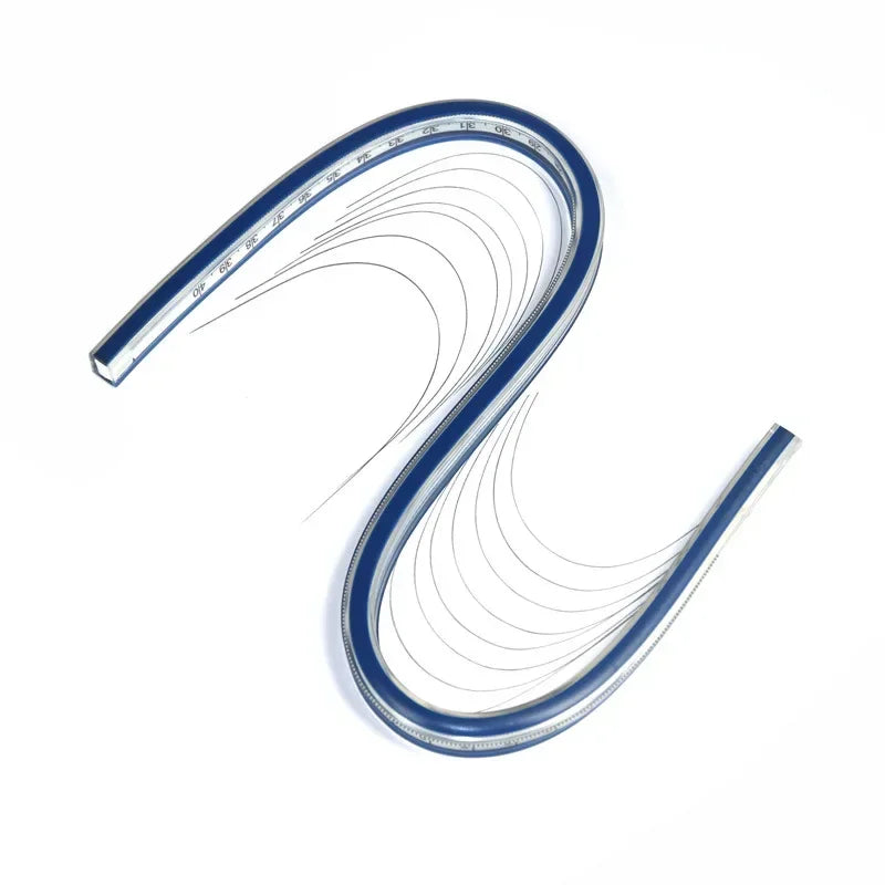 Flexible Curve Ruler Drafting Drawing Tool Serpentine Plastic Flexible Ruler School Office Supplies 30/40/50/60cm Specification
