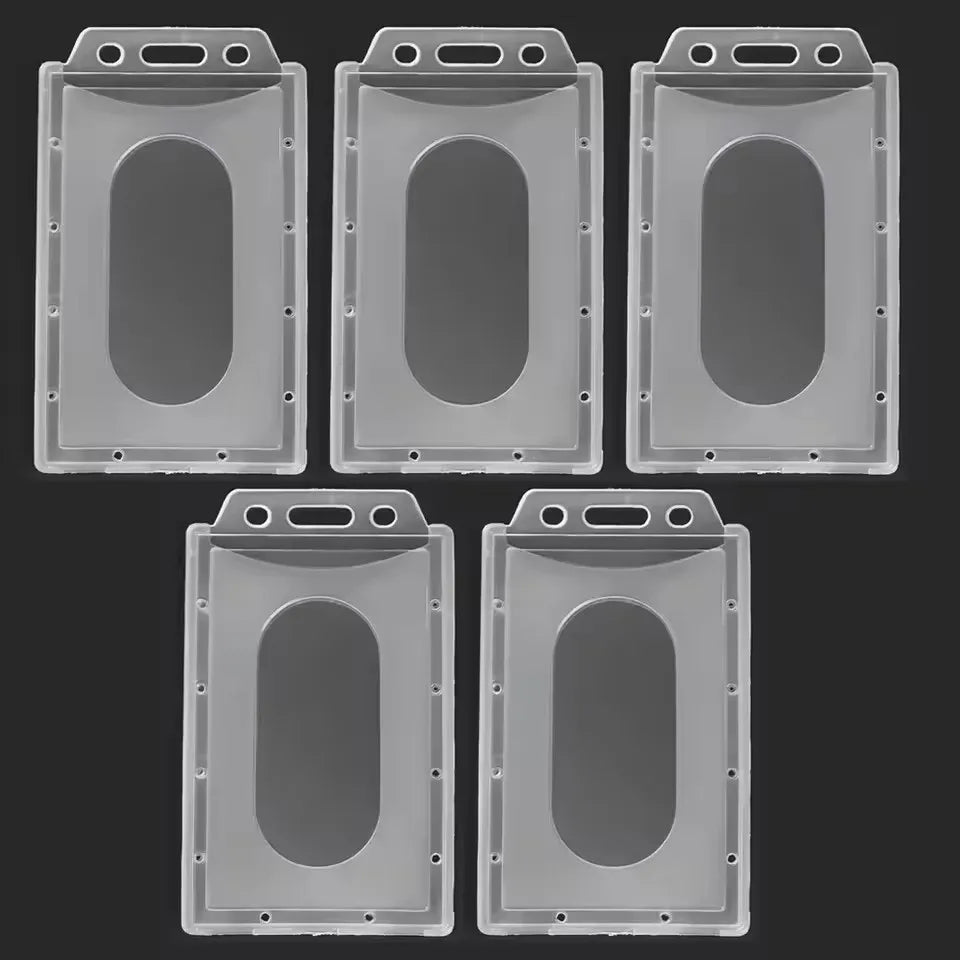 20/5/1PCS Waterproof Clear Plastic PVC ID Card Name Badge Holder Transparent Business Card Sleeve Cover for School Office