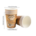 Pirate Theme Disposable Tableware Treasure Map Ship Paper Plate Cup Tablecloth Kids Pirate Birthday Party Decoration Supplies