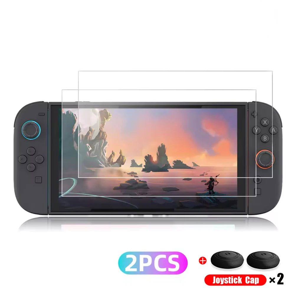 Tempered Glass Protector For Nintendo Switch 2 2025 Accessories Screen Protector For Switch 2 Accessoires With Joystick Cap