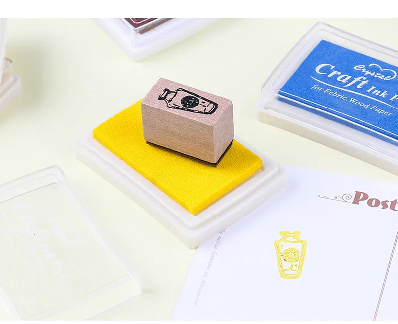 Ink Pad Ink Stamp Pad for DIY Craft Rubber Self Inking Roller Stamps Stationery Album for Scrapbooking Paper Decoration