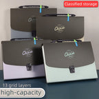 A4 Portable 13-Pocket Multi-Layer Expandable File Folder – High-Capacity Student Exam Accordion Organizer Handheld