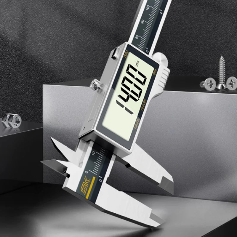 All-Metal IP54 Electronic Digital Display Vernier Calipers 0-150/200/300mm Stainless Steel HD Full Screen Caliper Measuring Tool