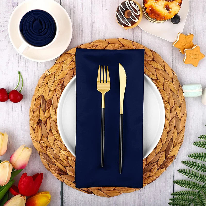 6pcs 30x30cm Table Napkins Square Dinner Napkins Washable Soft Table Napkins for Wedding Birthday Parties Decoration