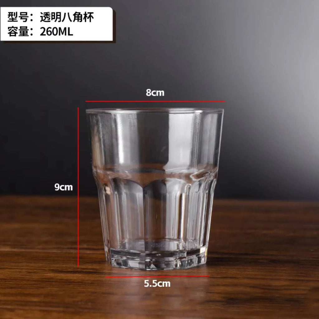 Acrylic Plastic Beer Mug PC Anti-fall Water Cup Heat-resistant Wine Glass Transparent Octagonal Cups KTV Bar Kitchen Restaurant