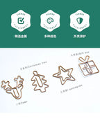 20pcs Retro Metal Clips Mini Christmas Tree Paper Clip Bookmark Book Binding Notebook Decor Stationery School Binding Supplies