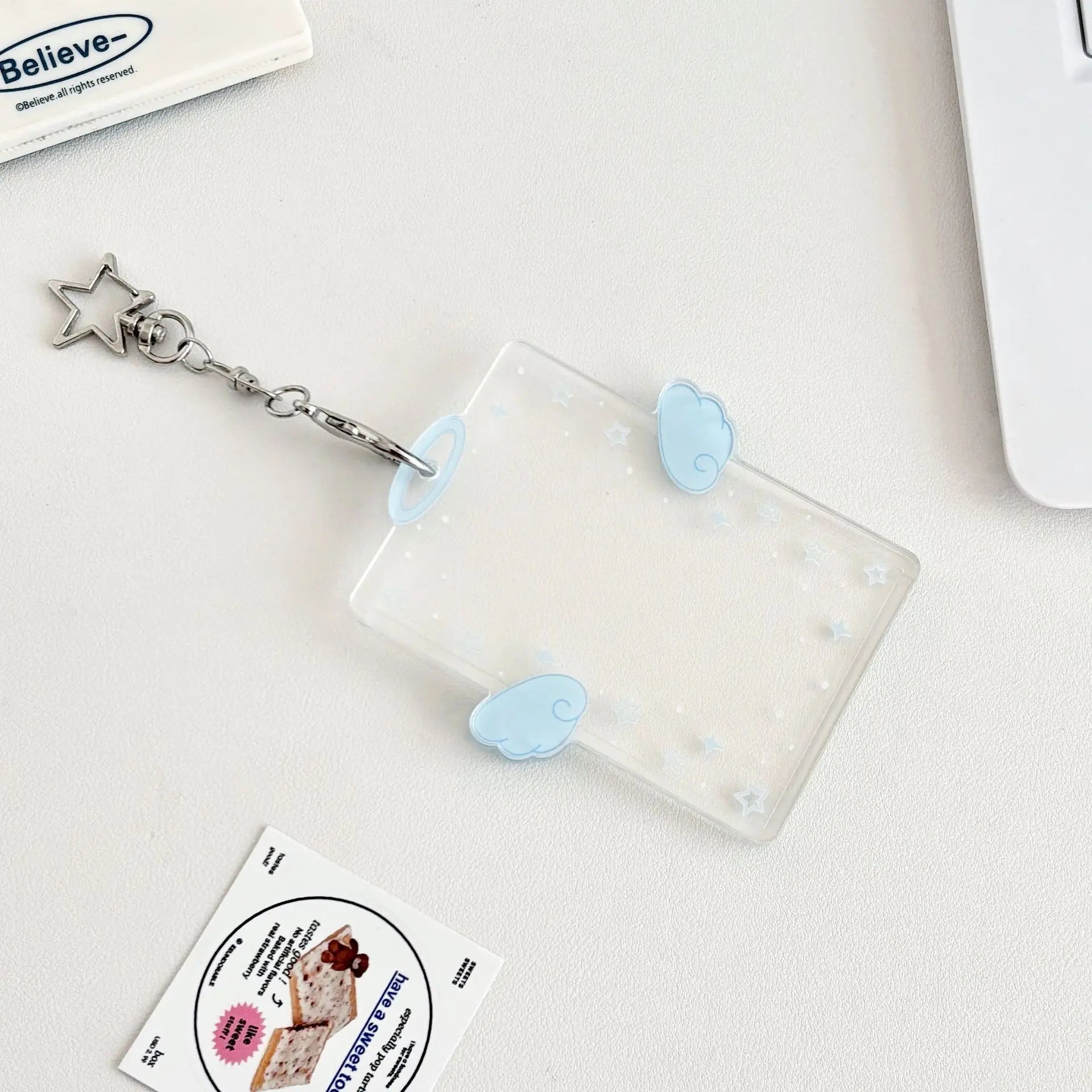 Kpop Card Holder Keychain Sleeve Clear Acrylic Badge ID Holder Idols K-pop Album Binder Photo Frame