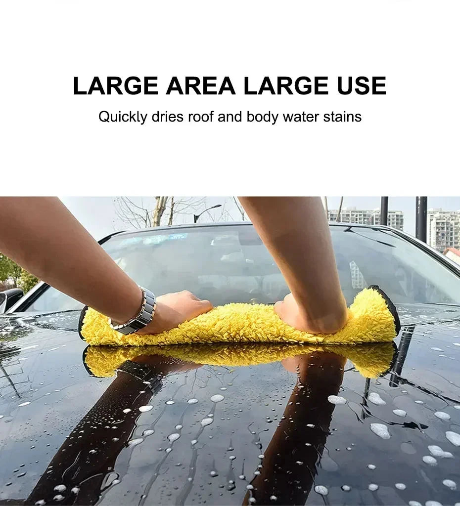 Car Microfiber Cleaning Towels Thicken Double Layer Soft Drying Cloth Towel Car Care Detailing Towel Wash Rags