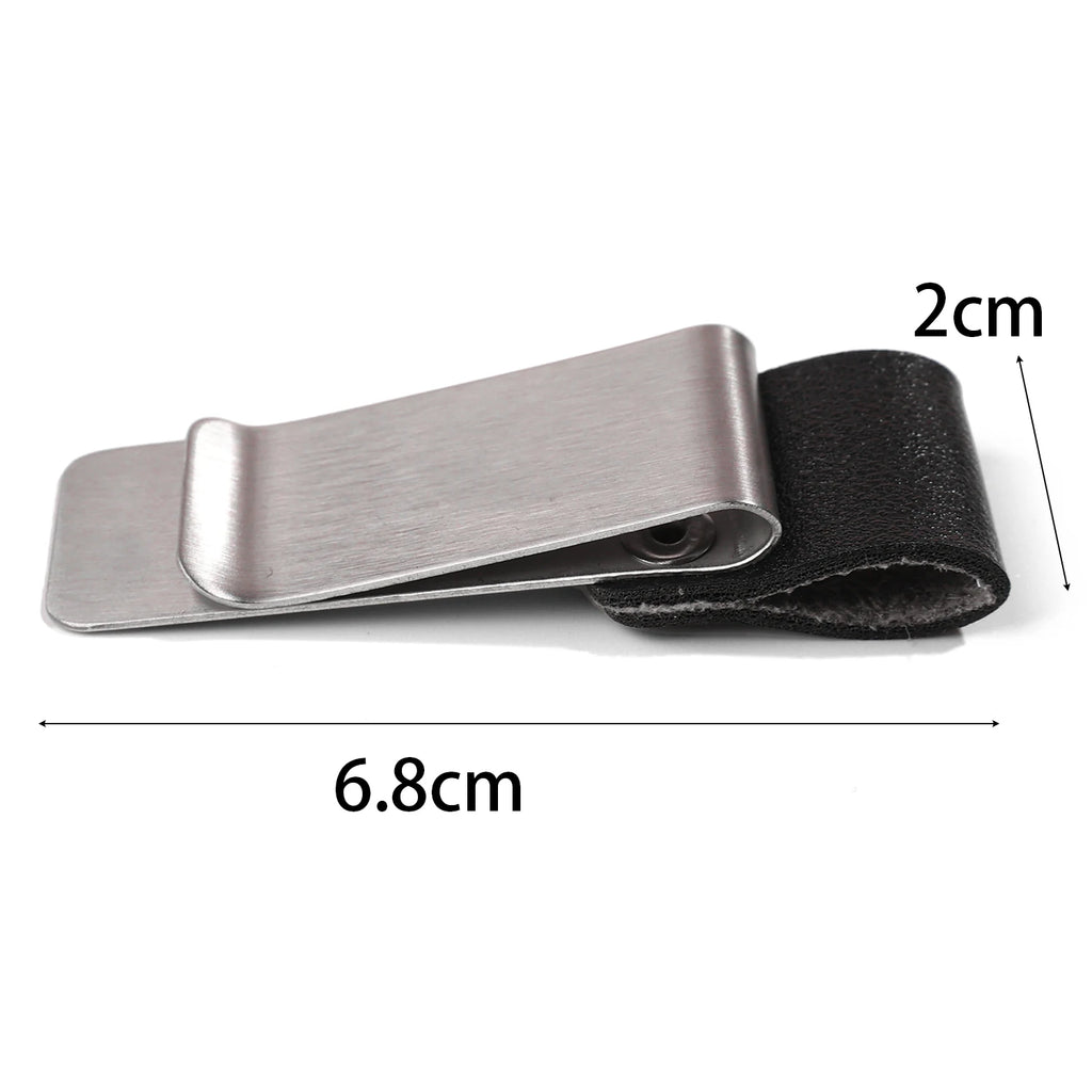 6-1PCS Stainless Steel Leather Pen Holder Pencil Clamps Notebook Bookmark Practical Organizer Clip Pen Holder Office Stationary