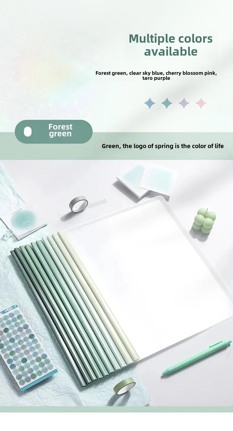 10pcs Transparent File Document Thicken Draw Rod A4 Folder Test Paper Storage Bag Clip Office Folder Organizer Office Supplies