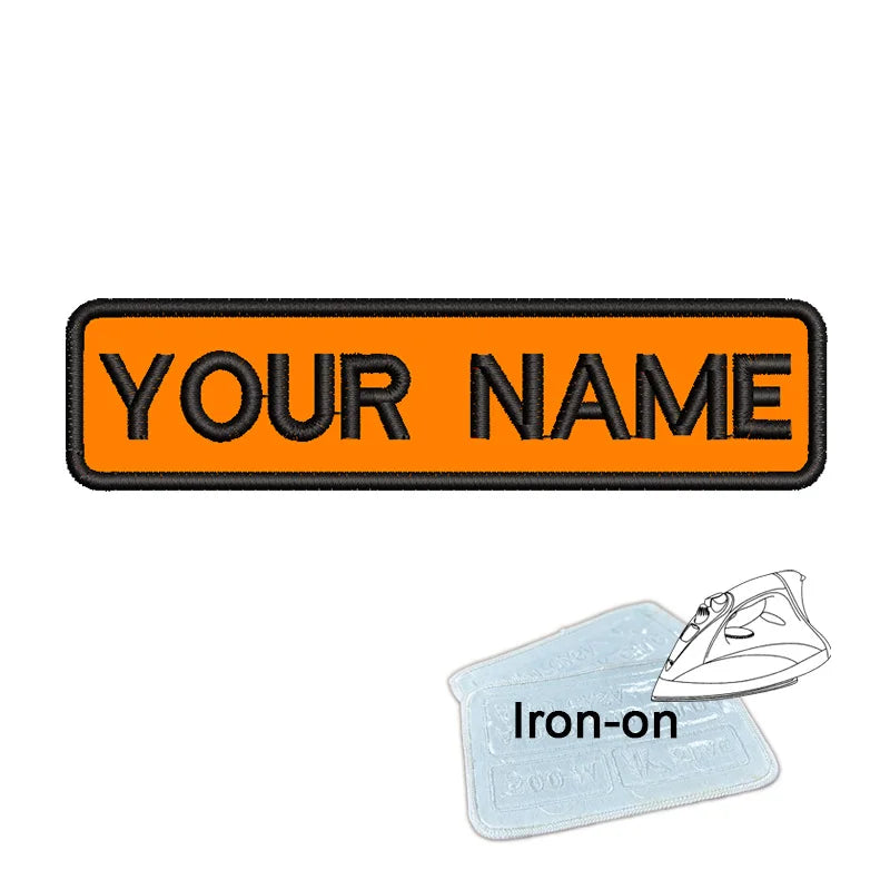 1PC 10cmX2.5cm Custom Personalized Name Embroidered Patch Number Stripes Badge Tags Armband Iron On Backing Hook & Loop Backing