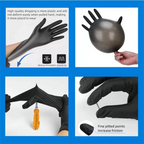 10-200pc Nitrile Gloves Black Rubber Gloves Latex Disposable Gloves Work Housework Car Industry Gardening Pet Care Cooking Tools