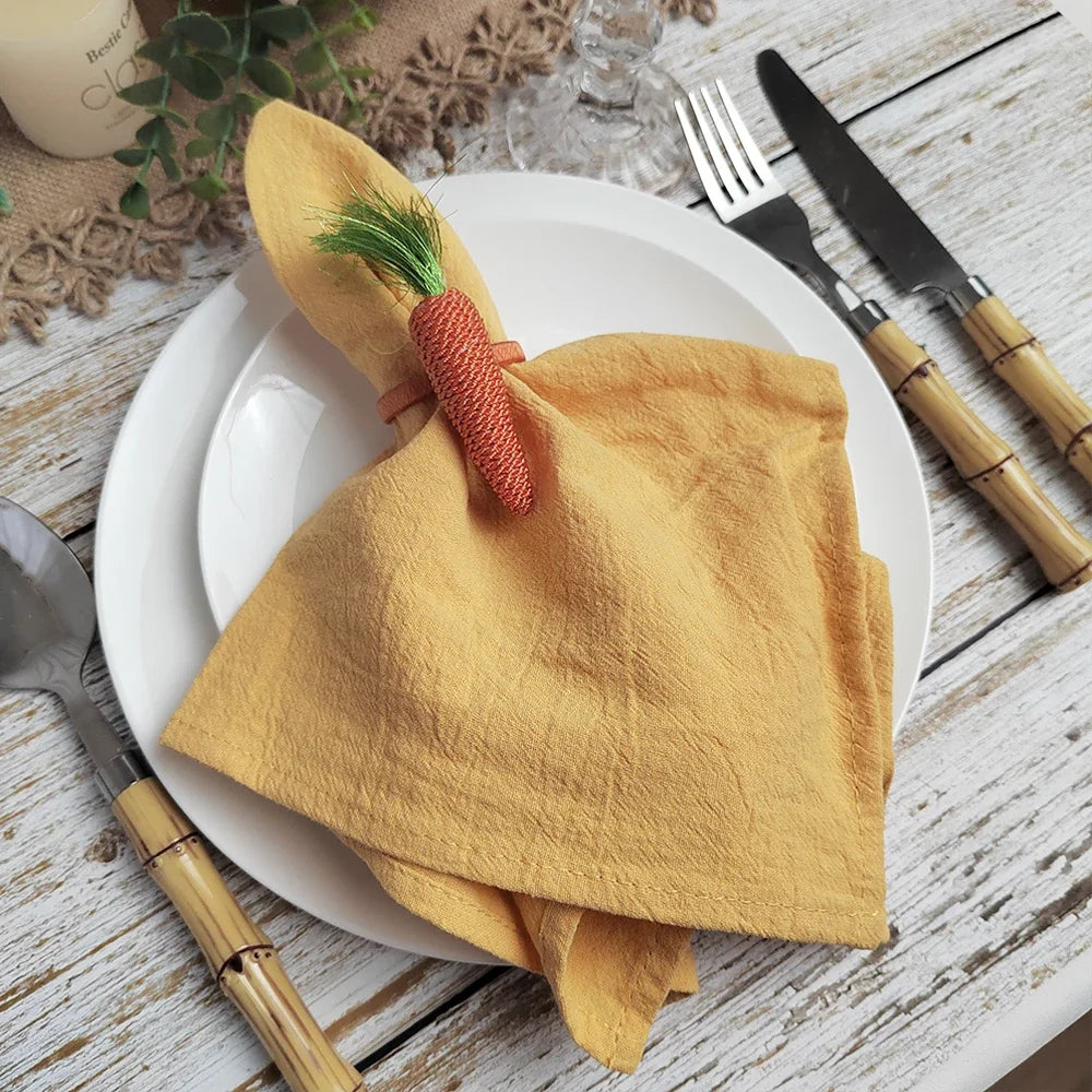 Set of 6 Cotton Dinner Cloth Napkins 30x45cm Soft Washable Perfect for Weddings Parties Christmas Birthdays and Family Gathering