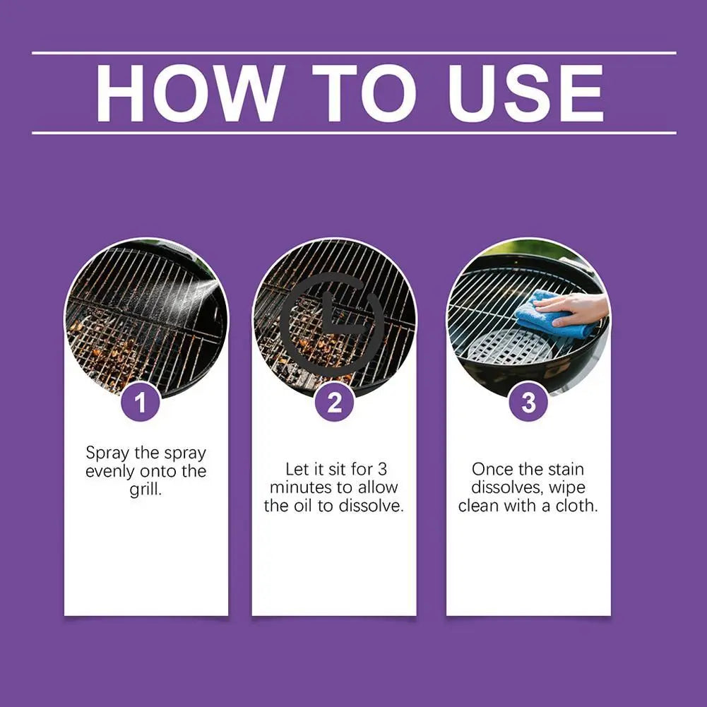 JAKEHOE 120ml Barbecue Rack Cleaner Powerful Cleaning Stubborn Grease Removes Carbon Deposits Safe Formula No Damage for Grill