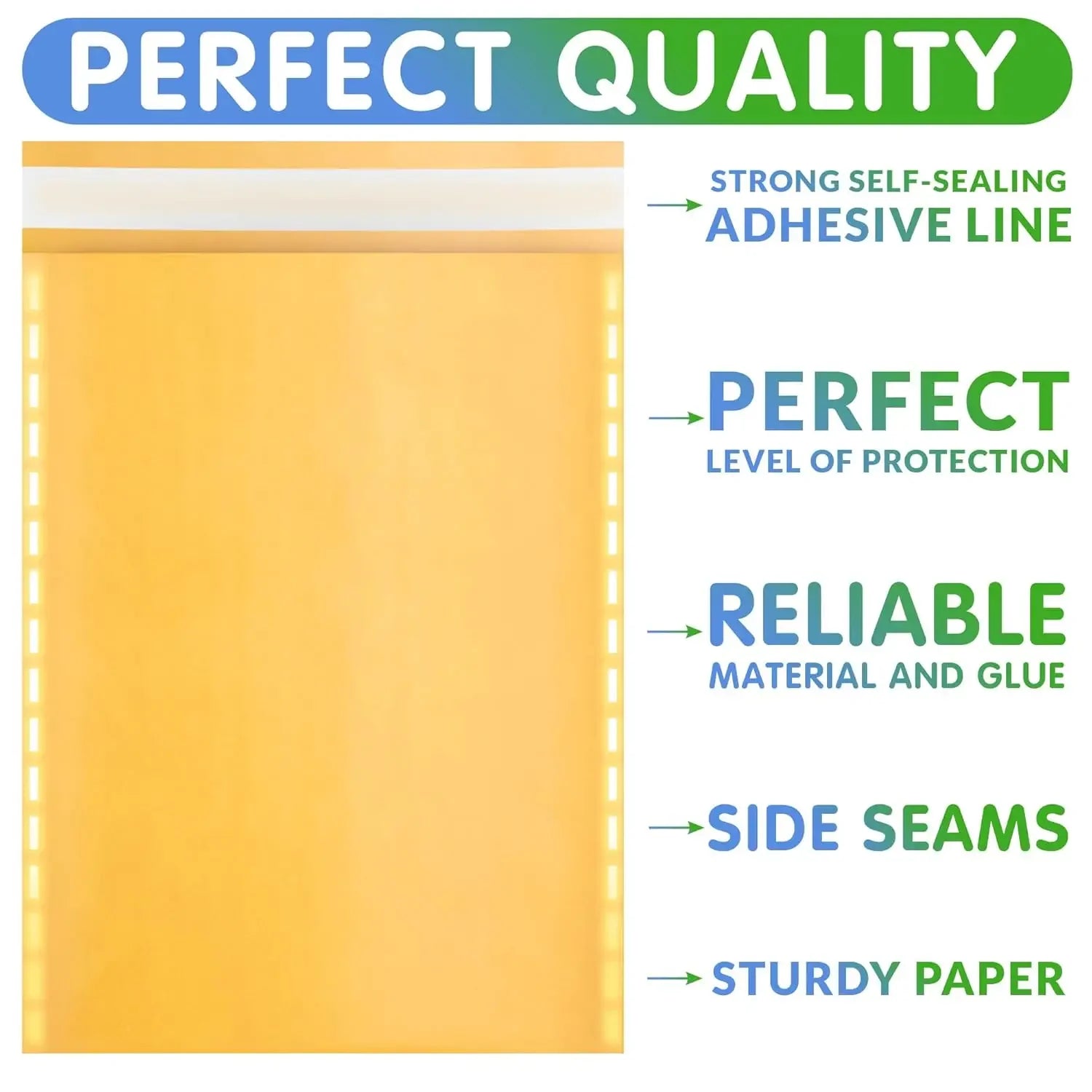 Yellow Kraft Bubble Envelopes Bag Waterproof Self Seal Packing Bag Mailers Shipping Envelope Adhesive Pouch Storage Organizer