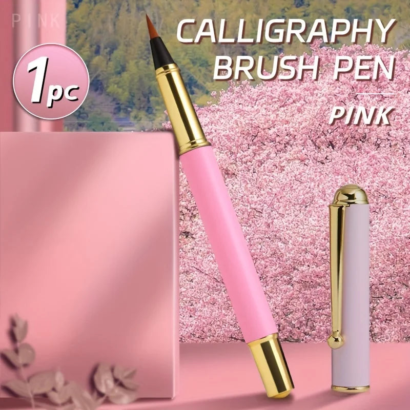 1pc Calligraphy Brush Pen,Ink-adding Fountain Pen with Fine Tip for Hand Lettering,Art Drawing,Journaling for Adults,Students