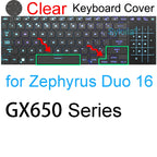 Keyboard Cover for ROG Zephyrus G14 G15 G16 M15 M16 S15 S17 G M S Duo GU605 GA605 GA503 GA403 Silicone Protector Skin Case