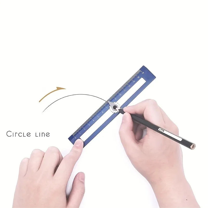 1pc Two-in-one Compasses Color Multifunctional Drawing Circle Tool DIY Geometric Compass Ruler For Office School Home