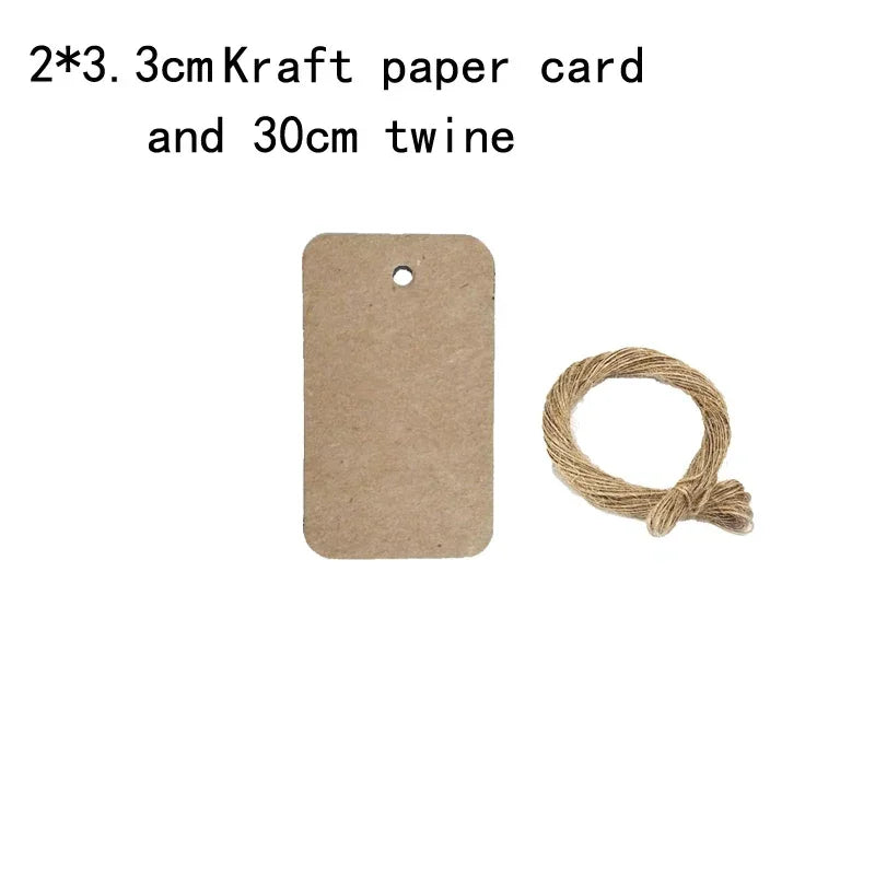 50PCS DIY Kraft Paper Tags Label Paper Price Tag Name Vintage Wedding Hanging Tag  Wrap Gift Wrapping Blank Label Crafts